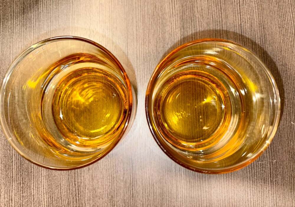 Vintage Amber Lowball Glasses – Set of 2 - Mid-Century Modern Barware